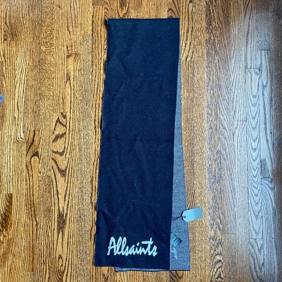 NWT ALLSAINTS Logo Jacquard Scarf - Picture 1 of 10
